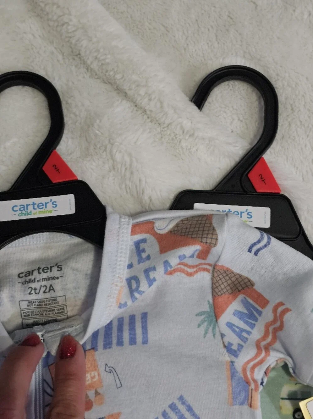 2 Carters Zip Shorts Onesies